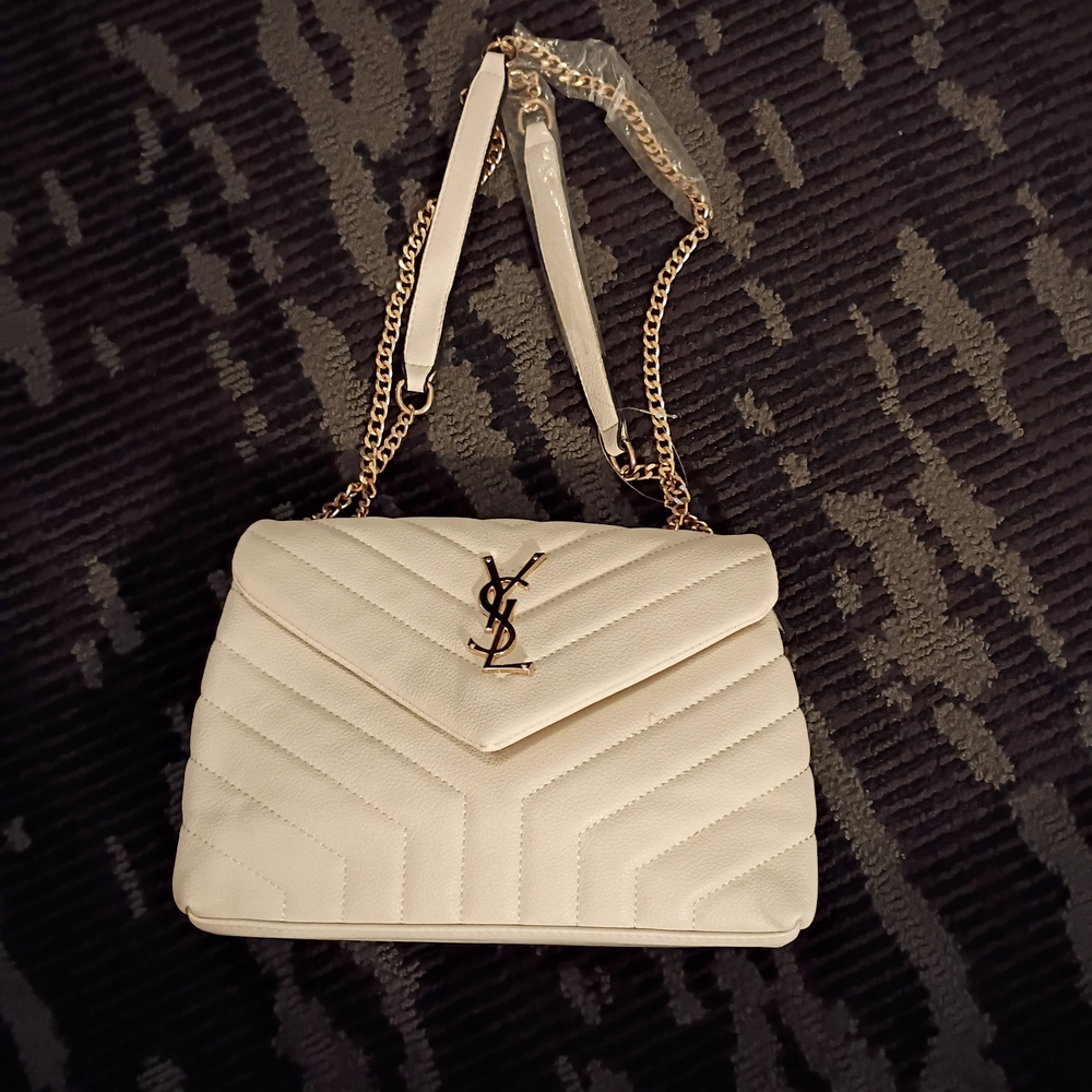 Yves Saint Laurent White Quilted Shoulder Bag
